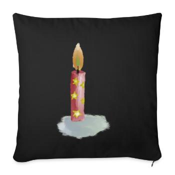 Hand Drawn Birthday Candle with Stars - Sofa pillowcase 17,3'' x 17,3'' (45 x 45 cm) - black - Front