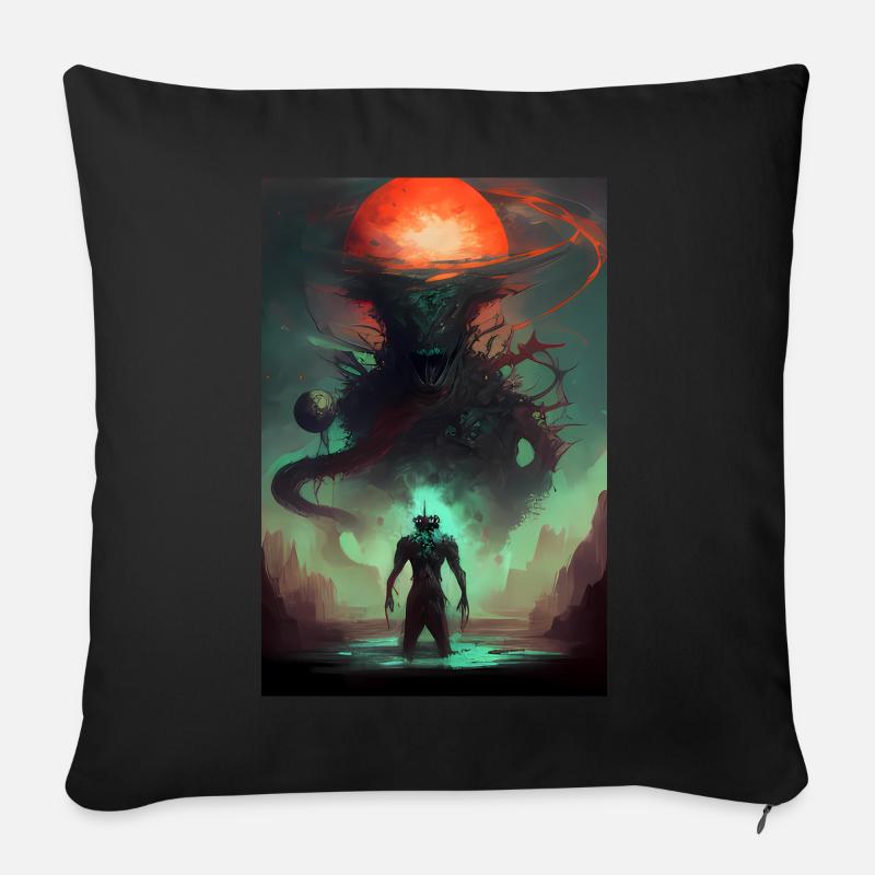 Démon effrayant de l’enfer - Housse de coussin décorative 45 x 45 cm - noir