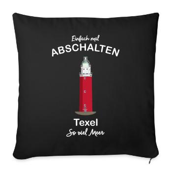 Niederlande, Texel, Abschalten, so viel Meer - Sofakissenbezug 45 x 45 cm - Schwarz - Vorne