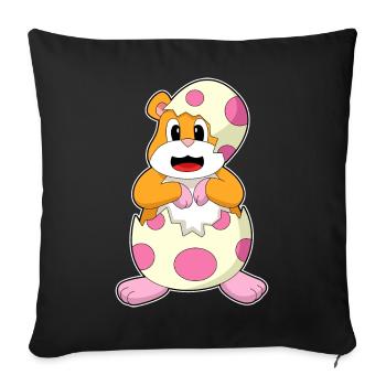 Hamster Eggshell - Sofa pillowcase 17,3'' x 17,3'' (45 x 45 cm) - black - Front