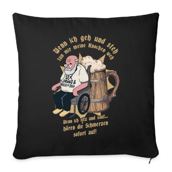 Lustiger Opa Spruch - Sofakissenbezug 45 x 45 cm - Schwarz - Vorne