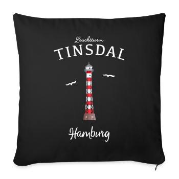 Hamburg Rissen, Leuchtturm Tinsdal - Sofakissenbezug 45 x 45 cm - Schwarz - Vorne