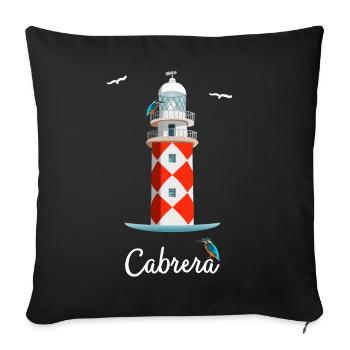 Balearic Islands Cabrera Island, drawing of the lighthouse - Sofa pillowcase 17,3'' x 17,3'' (45 x 45 cm) - black - Front
