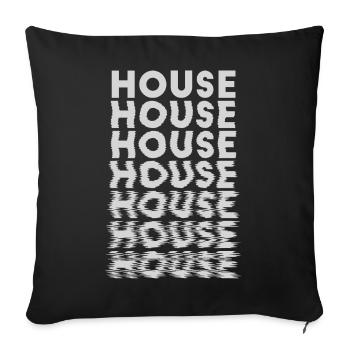 Music House art design for raver, EDM festival - Sofa pillowcase 17,3'' x 17,3'' (45 x 45 cm) - black - Front