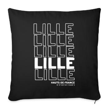 Lille lettering pattern HautsdeFrance - Sofa pillowcase 17,3'' x 17,3'' (45 x 45 cm) - black - Front