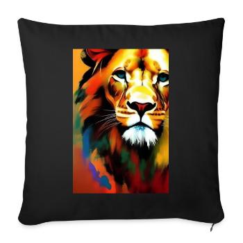 Löwen King - Sofa pillowcase 17,3'' x 17,3'' (45 x 45 cm) - black - Front