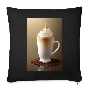 Coffee, coffee beans - Sofa pillowcase 17,3'' x 17,3'' (45 x 45 cm) - black - Front