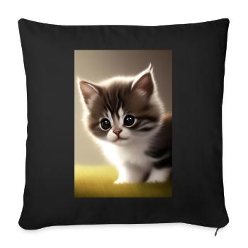 Baby Cat - Sofa pillowcase 17,3'' x 17,3'' (45 x 45 cm) - black - Front