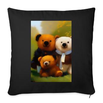 Teddybär - Sofakissenbezug 45 x 45 cm - Schwarz - Vorne
