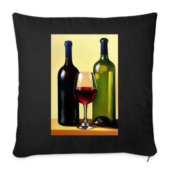 Wine drinkers - Sofa pillowcase 17,3'' x 17,3'' (45 x 45 cm) - black - Front