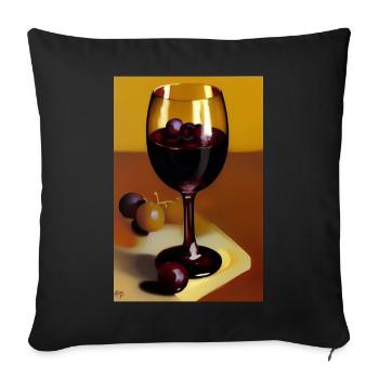 Wine drinkers - Sofa pillowcase 17,3'' x 17,3'' (45 x 45 cm) - black - Front