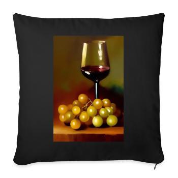Wine drinkers - Sofa pillowcase 17,3'' x 17,3'' (45 x 45 cm) - black - Front