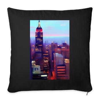 Horizon de la ville de New York - Housse de coussin décorative 45 x 45 cm - noir - Devant