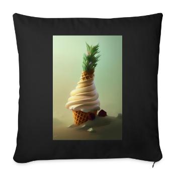 Eiscreme - Sofakissenbezug 45 x 45 cm - Schwarz - Vorne
