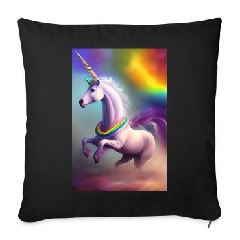 Unicorn - Sofa pillowcase 17,3'' x 17,3'' (45 x 45 cm) - black - Front