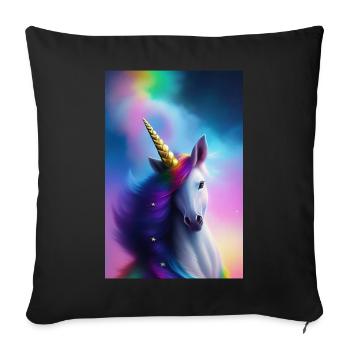 Unicorn - Sofa pillowcase 17,3'' x 17,3'' (45 x 45 cm) - black - Front