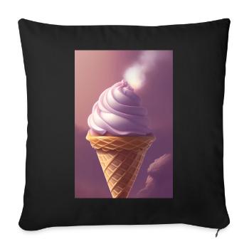 Eiscreme - Sofakissenbezug 45 x 45 cm - Schwarz - Vorne