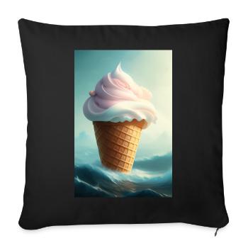 Eiscreme - Sofakissenbezug 45 x 45 cm - Schwarz - Vorne