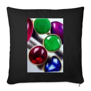 Gemstones - Sofa pillowcase 17,3'' x 17,3'' (45 x 45 cm) - black - Front
