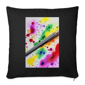 Splashes of paint - Sofa pillowcase 17,3'' x 17,3'' (45 x 45 cm) - black - Front