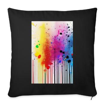 Éclaboussures de peinture et de lignes - Housse de coussin décorative 45 x 45 cm - noir - Devant