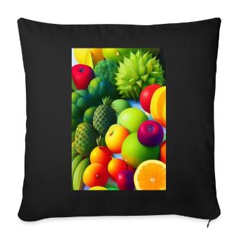 Fruit - Sofa pillowcase 17,3'' x 17,3'' (45 x 45 cm) - black - Front