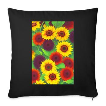 Sunflowers - Sofa pillowcase 17,3'' x 17,3'' (45 x 45 cm) - black - Front