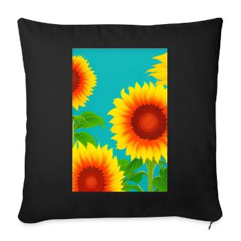Sunflowers - Sofa pillowcase 17,3'' x 17,3'' (45 x 45 cm) - black - Front