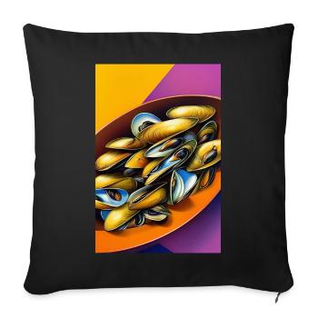 Mussels - Sofa pillowcase 17,3'' x 17,3'' (45 x 45 cm) - black - Front