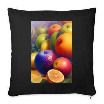Fruit - Sofa pillowcase 17,3'' x 17,3'' (45 x 45 cm) - black - Front