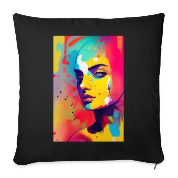 Abstract art - Sofa pillowcase 17,3'' x 17,3'' (45 x 45 cm) - black - Front
