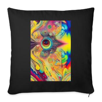 Abstract art - Sofa pillowcase 17,3'' x 17,3'' (45 x 45 cm) - black - Front