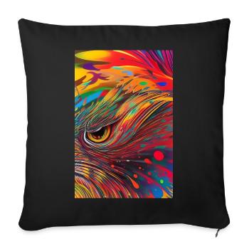 Abstract art - Sofa pillowcase 17,3'' x 17,3'' (45 x 45 cm) - black - Front