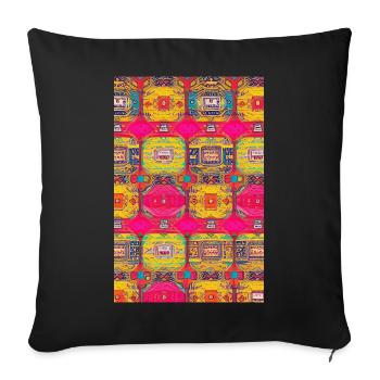 Modèle rétro - Housse de coussin décorative 45 x 45 cm - noir - Devant