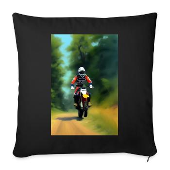 Motocross Riding - Sofa pillowcase 17,3'' x 17,3'' (45 x 45 cm) - black - Front
