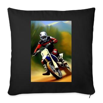Motocross Riding - Sofa pillowcase 17,3'' x 17,3'' (45 x 45 cm) - black - Front