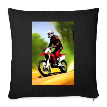 Motocross Riding - Sofa pillowcase 17,3'' x 17,3'' (45 x 45 cm) - black - Front