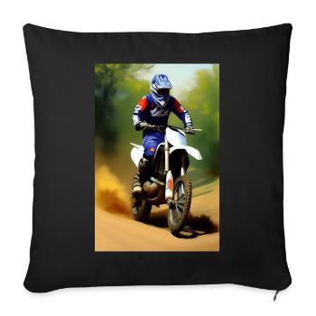 Motocross Riding - Sofa pillowcase 17,3'' x 17,3'' (45 x 45 cm) - black - Front