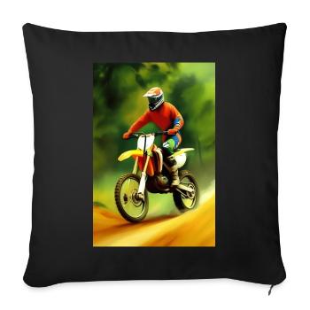 Motocross Riding - Sofa pillowcase 17,3'' x 17,3'' (45 x 45 cm) - black - Front