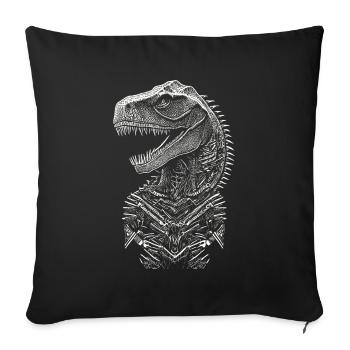 Portrait of a T-Rex Dinosaur - Sofa pillowcase 17,3'' x 17,3'' (45 x 45 cm) - black - Front