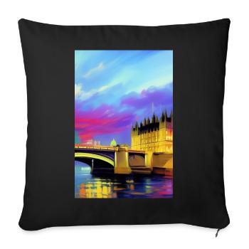 Bridges in London - Sofa pillowcase 17,3'' x 17,3'' (45 x 45 cm) - black - Front