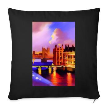 Bridges in London - Sofa pillowcase 17,3'' x 17,3'' (45 x 45 cm) - black - Front
