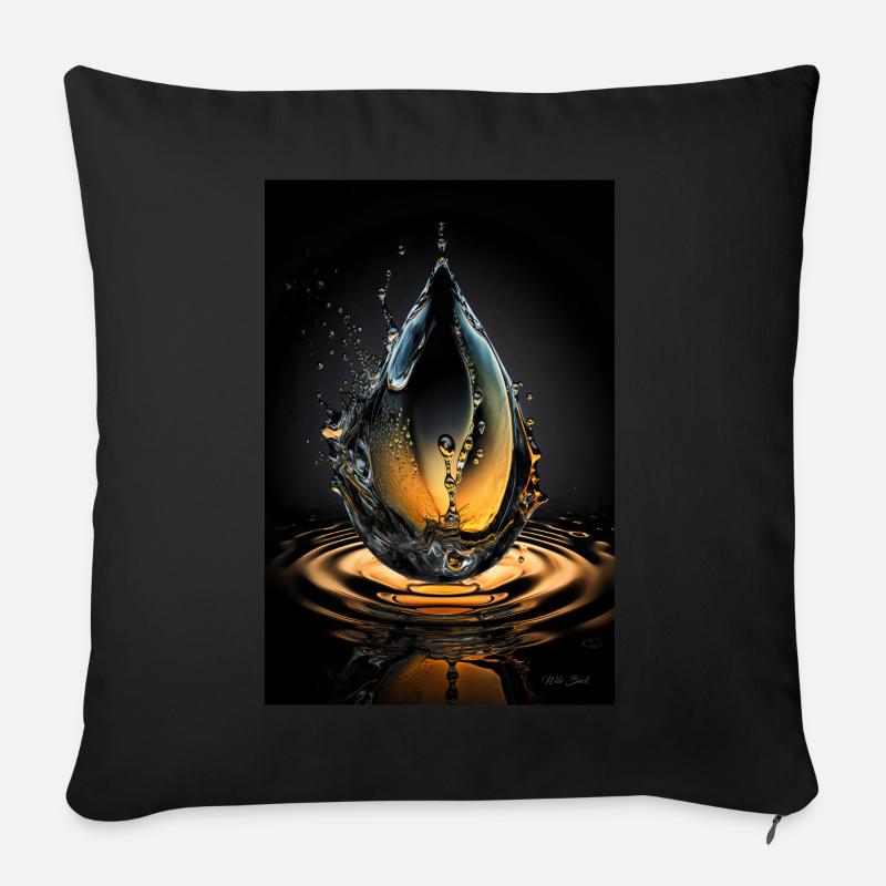 Tropfen plasma 2 - Sofakissenbezug 45 x 45 cm - Schwarz