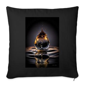Gouttes magma 2 - Housse de coussin décorative 45 x 45 cm - noir - Devant
