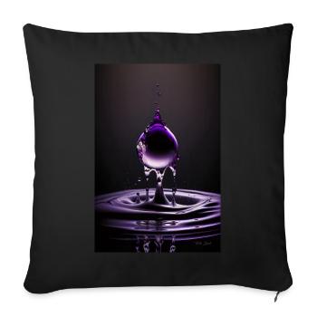 Gouttes violettes 3 - Housse de coussin décorative 45 x 45 cm - noir - Devant