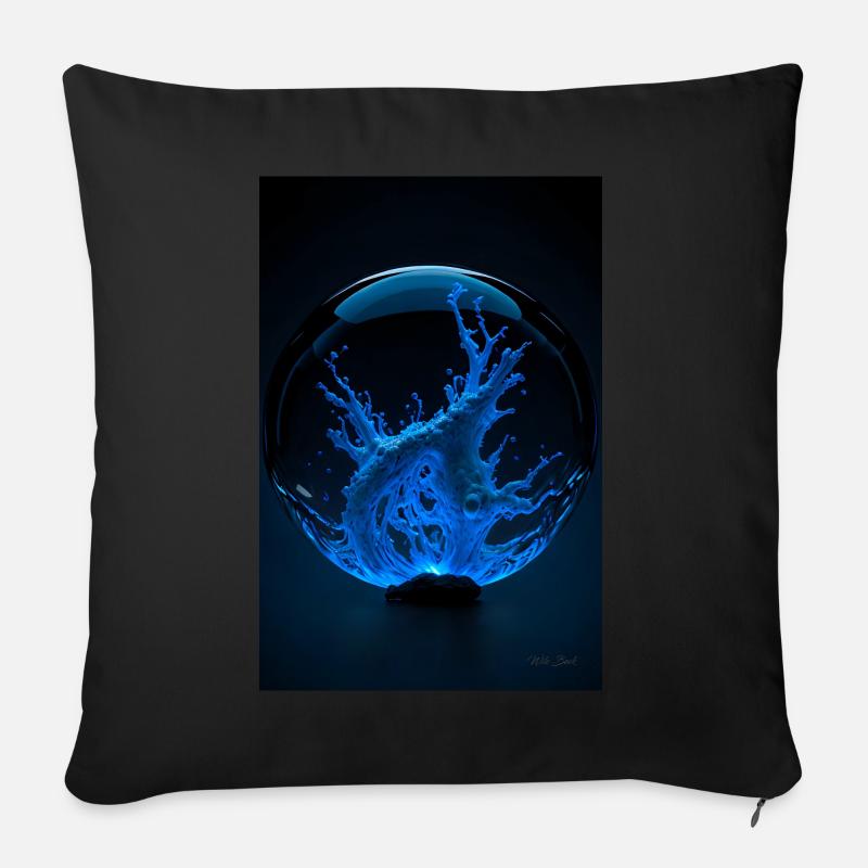 Kaos in einer Blase blau 4 - Sofakissenbezug 45 x 45 cm - Schwarz
