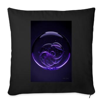 Kaos in einer Blase lila 3 - Sofakissenbezug 45 x 45 cm - Schwarz - Vorne
