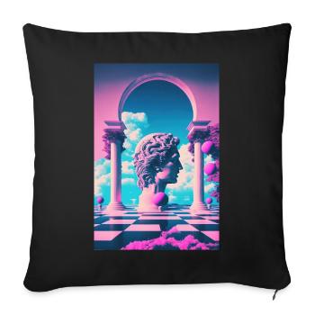 Eine Vaporwave Erkundung von Schönheit und Antike - Sofakissenbezug 45 x 45 cm - Schwarz - Vorne