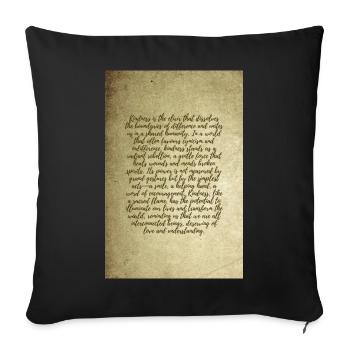Philisophischer Text über Güte Kindness Poster - Sofakissenbezug 45 x 45 cm - Schwarz - Vorne