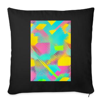 Retro Pattern Colorful - Sofa pillowcase 17,3'' x 17,3'' (45 x 45 cm) - black - Front